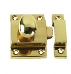 Solid Polished Brass Chest Cabinet Cupboard Catch / Fastener Oval Handle 55mm x 40mm PB899